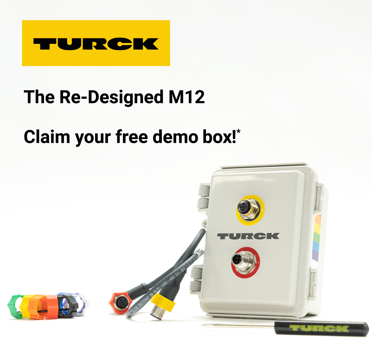 Claim your free demo box of the redesigned M12 from Turck